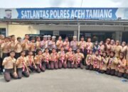 Pramuka Aceh Tamiang Ikuti Edukasi Penegakan Hukum Berlalu lintas
