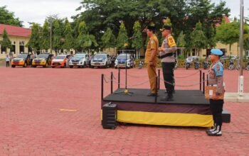 Kapolres Aceh Tamiang Pimpin Pelaksanaan Apel Gelar Pasukan Operasi Lilin Seulawah 2024 Dalam Rangka Pengamanan Nataru