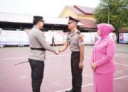 Kapolres Pidie Pimpin Upacara Kenaikan Pangkat Personel