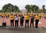 Perkuat Sinergitas, Polres Aceh Tamiang  Senam Bersama TNI-POLRI