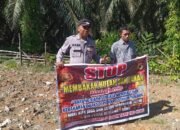 Cegah Karhutla, Personel Polsek Karang Baru Berikan Himbauan karhutla serta Edukasi