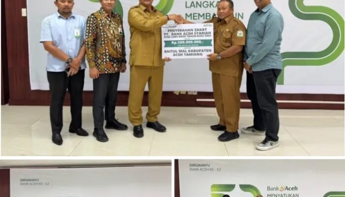 Bupati Aceh Tamiang Terima Penyerahan Zakat dari Bank Aceh