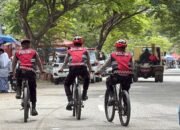 Sat Samapta Polres Pidie Jaya Kawal MTQ Aceh XXXVII dengan Patroli Sepeda
