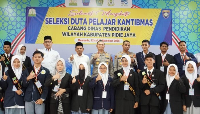 Kapolres Pidie Jaya Buka Seleksi Duta Pelajar Kamtibmas 2025 di Aula PLHUT, Wujud Sinergi Polri dan Dunia Pendidikan