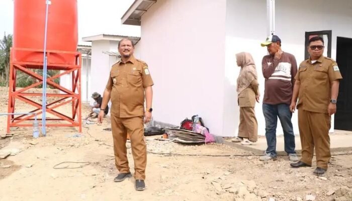 Bupati Aceh Tamiang Tinjau Pembangunan Huntara