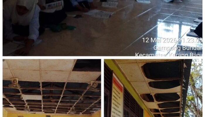 Darurat pendidikan.Pasca Banjir Hidrometeorologi,SMPN 1 Karang Baru butuh uluran tangan pemerintah