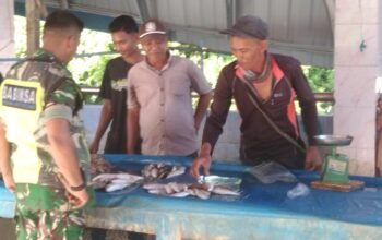 Dukung Konsumsi Protein, Babinsa Monitoring Harga Ikan di Pasar