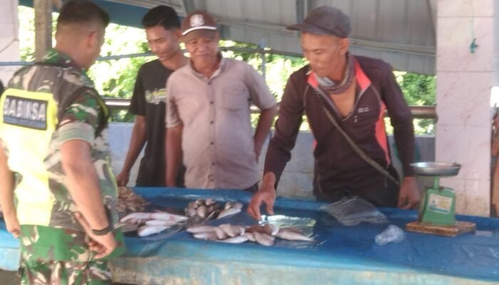 Dukung Konsumsi Protein, Babinsa Monitoring Harga Ikan di Pasar
