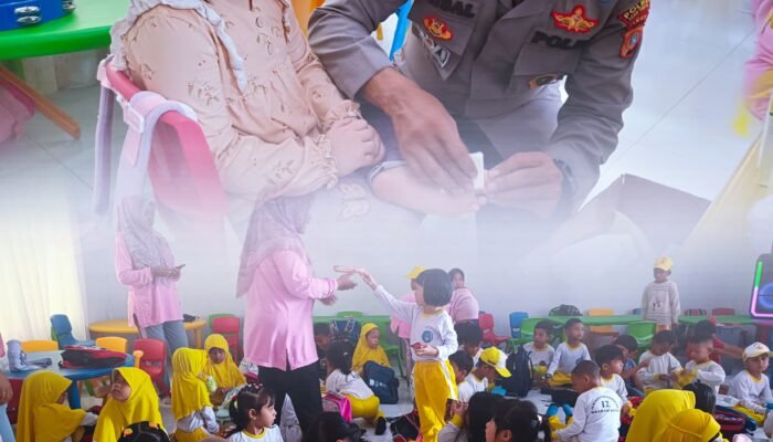 Sidokes polres Aceh Tamiang gelar cek Kesehatan gratis bagi anak pra sekolah dalam rangka hari Bayangkara ke -80