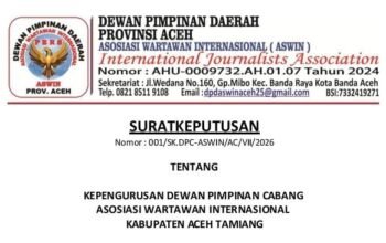 Resmi ! DPD ASWIN Tetapkan Kepengurusan DPC Aceh Tamiang Periode 2026–2031, Wujudkan Pers Profesional dan Berintegritas