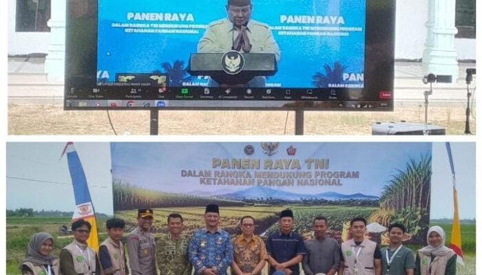 Dandim 0117/Aceh Tamiang Bersama Forkopimda Ikuti Vidcon Panen Raya TNI Bersama Presiden Prabowo, Perkuat Sinergi Mewujudkan Ketahanan Pangan Nasional