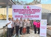 Kapolres Aceh Tamiang bersama ketua Bhayangkari cek pekerjaan 30 sumur bor bantuan air bersih
