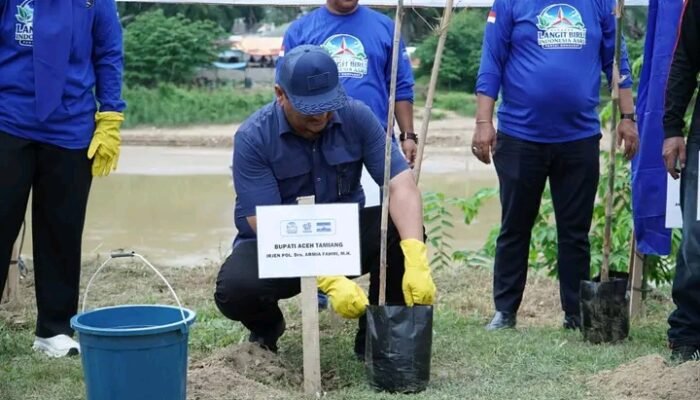 Pulihkan Benteng Alam Pascabencana, Bupati Aceh Tamiang Dukung Aksi Hijau Tanam 1.000 Bambu di Bantaran Sungai ​