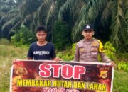 Personil Polsek Tamiang Hulu Berikan Himbauan Larangan Karhutla cegah Kebakaran Hutan dan Lahan