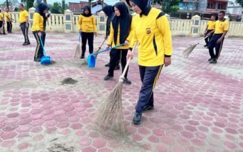 Kapolres Aceh Tamiang Pimpin Jumat Bersih, Wujudkan Mako yang Bersih dan Nyaman
