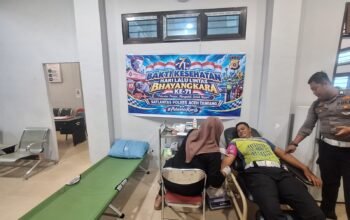 Satlantas Polres Aceh Tamiang Gelar Bakti Kesehatan Jelang Hari Lalu Lintas Bhayangkara ke-71