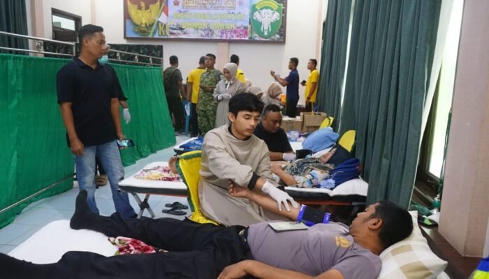 Wakapolsek Kejuruan Muda Hadiri Bakti Kesehatan Dalam Rangka HUT TNI Di Kodim Aceh Tamiang