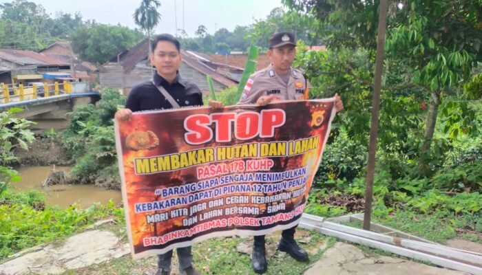 Polsek Tamiang Hulu Berikan Himbauan Larangan Membuka Lahan Dengan Membakar Guna Cegah Karhutla,