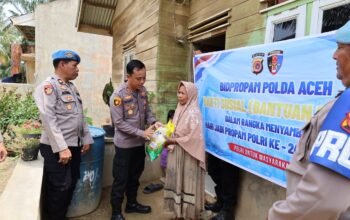 Kapolres Aceh Tamiang Menyalurkan Bantuan Sosial Bagi Masyarakat dalam Rangka Menyambut Hari Jadi Propam Ke-24,
