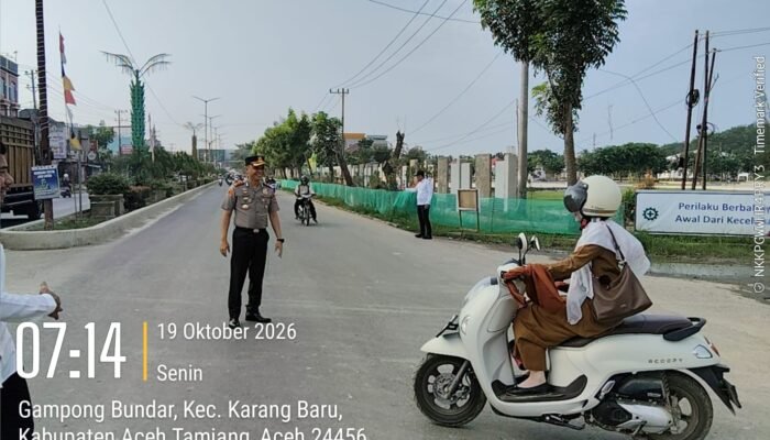 Polres Aceh Tamiang gelar strong point pagi, wujud kan kelancaran lalu lintas dan ke amanan masyarakat