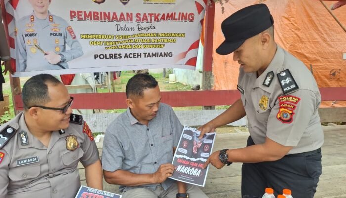 Ajak Masyarakat Jaga Kamtibmas, Sat Binmas Polres Aceh Tamiang Bina Satkamling